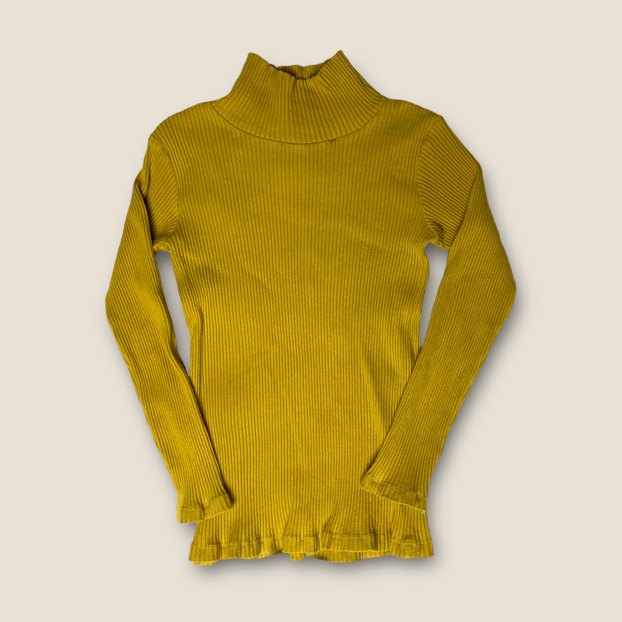 Mustard mock outlet neck top